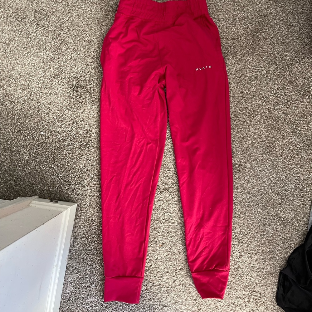 Red NVGTN joggers size medium
